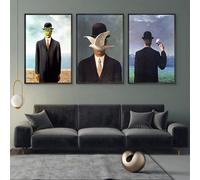 René Magritte - Lienzo surrealista, obra de arte clásica, pósteres impresos, arte de pared, imagen para sala de estar, decoración del hogar, 50 x 70 cm, 3 piezas, sin marco