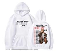 Reneé Rapp Bite Me Tour - Sudadera con capucha de manga larga unisex de moda, blanco, XL