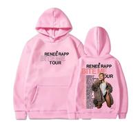Reneé Rapp Bite Me Tour - Sudadera con capucha de manga larga unisex de moda, rosa, 4XL