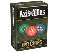 Renegade Games Studio: Axis & Allies: fichas IPC - 75 fichas ponderadas, 1-5-10 denominaciones, bandeja de almacenamiento de plástico, actualización de accesorios de juego de mesa de estrategia