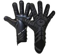 Renegade GK Apex Stealth Guantes de Portero de fútbol Profesionales sin Tirantes, 4 mm EXT Contact Grip | Guantes de Portero Negros (Talla 9, jóvenes Adultos, Evo2 Neg. Cut, Nivel 5.5)