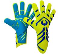 Renegade GK Apex Xtreme Guantes de Portero de fútbol Profesionales sin Tirantes, 4 mm, Agarre EXT, Color Amarillo y Azul (Talla 9, jóvenes Adultos, Evo2 Neg. Cut, Nivel 5.5)