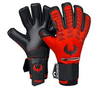 Renegade GK Eclipse Diablo Guantes Portero Profesional Microbe-Guard Con Protección dedo | 4mm EXT Contact Grip & Breathaprene | Guantes Portero Futbol Adulto (Talla 8, Niños-Adulto, Neg Cut, Lvl 5)
