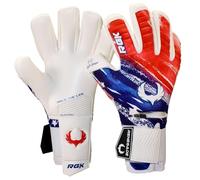 Renegade GK Eclipse Liberty Guantes de Portero Profesionales con Dedos Profesionales, Color Negro, Rojo, Blanco y Azul (Talla 6, jóvenes, Junior, Corte, Nivel 5)