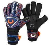 Renegade GK Guantes de Portero Triton Octane Pro Finger Protection | 3,5 + 3 mm Super XD Grip & 4 mm Duratek | Guantes de Portero de fútbol Azul y Negro (Talla 6, niños jóvenes, Roll-Neg. Corte