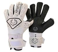 Renegade GK Guantes de Portero Triton Polaris Pro con protección para Dedos, 3,5 + 3 mm Super XD Grip y 4 mm Duratek, Guantes de Portero en Blanco y Negro (Talla 8, Juvenil Adulto, Roll-Neg. Hybrid