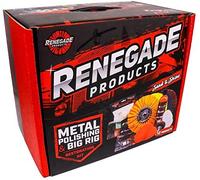 Renegade Products Big Rig & Semi Truck Kit completo de pulido de metales con ruedas de pulido, compuesto de pulido, bridas de seguridad, accesorios de pulido y pulido líquido rojo Rebel