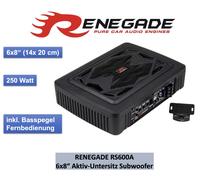RENEGADE RS600A Subwoofer Activo Para Auto Bassbox 250 W + Control Remoto