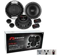 Renegade RX6.2C Kit de Sistema de 2 vías 6.5" 165 mm 16.50 cm de diámetro 100 vatios rms 200 vatios MAX woofer Tweeter Crossover 4 Ohm Negro, por par + 3 Sticker Gratis