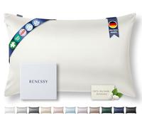 RENESSY Funda de Almohada de Seda 100% Orgánica 40x80 cm - 22 Momme Seda de Morera, Grado 6A, certificada por Oeko-Tex en Alemania - Lujo para el Cabello y la Piel, 1 Unidad (Seda Natural Marfil)
