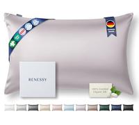 RENESSY Funda de Almohada de Seda 100% Orgánica 50x75 cm - 22 Momme Seda de Morera, Grado 6A, certificada por Oeko-Tex en Alemania - Lujo para el Cabello y la Piel, 1 Unidad (Lavanda Pálida)