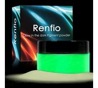 Renfio 3.5oz/100g Glow in The Dark Pigment Powder, pigmento de color de resina en polvo luminoso, tinte de pigmento fluorescente para resina epoxi, Slime, pintura acrílica, arte fino,blanco a verde