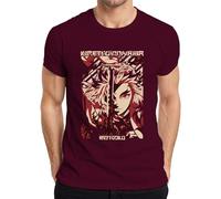 Rengoku Kimetsu no Yaiba Demon Slayer Flammen Sword - Camiseta para hombre, granate, XL