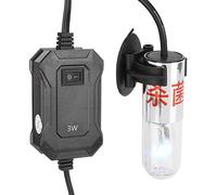 Rengu Luz Ultravioleta para Acuario, Luz de Limpieza de Luz Ultravioleta para Acuario con Temporizador de Cristal de Cuarzo Saludable para Estanque de Acuario (Enchufe de la UE 3W)