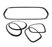 Rengue Brillante Negro Faro Piloto Rejilla Kit para Mini F55 F56 F57 | Juego de Reposición ABS PP, 5 Piezas Marco Delantero Trasero Bisel, Compatible con One S JCW 2014-2021, Protección contra