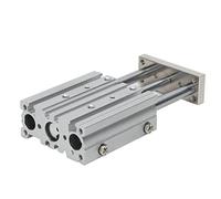 Rengue Cilindro Neumático de 3 Vástagos, Doble Acción, Diámetro 12mm, | Cuerpo de Aleación de Aluminio, Anodizado Duro, Resistente a la Corrosión, Guiado Compacto para Cargas Laterales, Interfaz