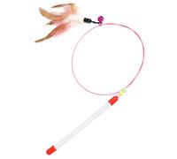 Rengue Juguete Interactivo para Gatos, Varita Retráctil de Plumas con Campanas para Gatos, Ejercicio, Diversión en Interiores y Exteriores