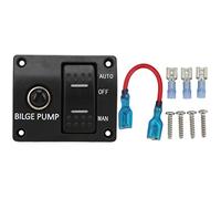 Rengue Panel Interruptor Bomba de Sentina 3 Vías 12V 24V 15A Disyuntor | Interruptor Basculante Marino con MAN-OFF-AUTO, Carcasa de Aluminio ABS, Portafusible Integrado, Protección contra