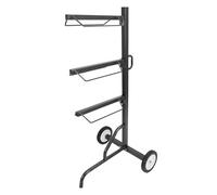 Reniecy Soporte de sillín de 3 niveles, resistente y extraíble | Soporte para mantas inglés y occidental, almacenamiento portátil de tachuelas con ruedas todo terreno para caballo