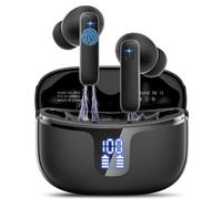 Renimer Auriculares Inalámbricos Bluetooth 5.3 con 4 HD Mic, 40H HiFi Estéreo Cascos Inalámbricos Bluetooth con Pantalla LED, Reducción de Ruido, 14.2 mm Controlador Dinámico, IP7 Impermeable