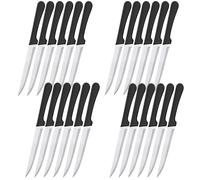 Renimove Cuchillos carne mesa premium de Acero Inoxidable 22 cm hoja de 12 cm resistentes a la corrosión ergonómicos y aptos para Lavavajillas cuchillo carne sierra chuletero (24 uds)
