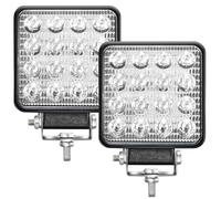 Renimove Foco led 12v 4.21" 10.5 cm IP67 48W 16 led 6500K 2 uds aluminio abs faros 4x4 largo alcance