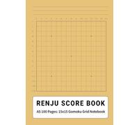 Renju Score Book A5 Size: 15x15 Grid Notebook for Gomoku Competition Games, Strategy Recording & Opening Pattern Study - 100 Pages (Five in a Row)