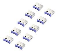 Renkforce Bloqueo de Puerto USB RF-4695230 - Juego de 10 Unidades, Color Plateado y Azul