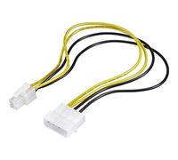 RENKFORCE Cable de conexión (1 Cable ATX Macho de 4 Pines, 1 Fuente de alimentación IDE Macho de 4 Polos) de 30,00 cm, Amarillo, Negro