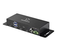 Renkforce Hub USB 3.0 RF-4679566 2+2 Puertos Caja metálica para Montaje en Pared, Color Negro