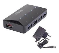 Renkforce RF-3806031 hub de Interfaz USB 3.2 Gen 1 (3.1 Gen 1) Type-B 5000 Mbit/s Negro