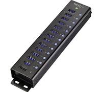 Renkforce RF-3897144 13 Port USB 3.2 Gen 1-Hub (USB 3.0) con aluminiocaja, para Montaje en la Pared, con