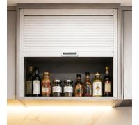 RENLXFI Puerta Corredera Plegable Kit De Armario De Cocina con Puerta Enrollable, Puertas Correderas Plegables Enrollables con Rieles Guía Y Tirador, para Espacios Pequeños.(23x40in/58.4x101.6cm)