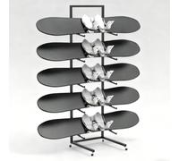 RENLXFI Soporte Independiente para esquís y Snowboard, Expositor metálico para esquís de Nieve, Ideal para Garaje, sótano, cobertizo o cabaña, Organizador de patinetas Que Ahorra Espacio.(Black)