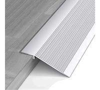 RENLXFI Tapajuntas Suelo Listón De Transición para Madera A Moqueta/Laminado A Baldosas, Aluminio 10cm Ancho Barra Reductora De Umbrales, Fácil De Instalar (Color : Silver, Size : Length 1m/39 in)