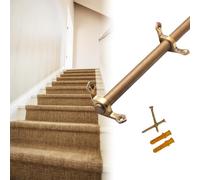 RENLXFI Varillas para Alfombras Paquete 3 5 10 12 14 15 16 Barras De Escalera De Latón para Alfombras, Herrajes Antideslizantes para Escaleras, con Remate De Torre Y Soportes.(Set of 14,71cm(28in))
