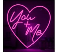 RenMebu Luz de neón LED Letras coloridas, luces de neón para interiores, decoración habitación Tú y yo, recepción, para fiesta, boda(Rosado)
