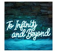 RenMebu Luz de neón LED Letrero de neón To for para infinity And Beyond con alimentación por para USB y regulable, para decoración pared dormitorio, tienda, bar, para fiesta, 22 cm x 45