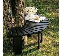Renmlion Banco de árbol Envolvente，Banco de jardín semicircular de Madera，Resistente a la Intemperie Bancos de Muebles curvos duraderos，Asientos de Patio al Aire Libre(Negro,Half Round)