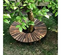 Renmlion Bancos para Exteriores Que envuelven el Asiento del árbol，Banco de árbol Redondo semicircular，Bancos de Muebles de jardín curvos duraderos y Resistentes a la Intemperie(Blanco,Round)