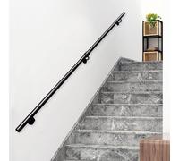 Renmlion Pasamanos de Escalera de Pared Moderno - Kit Completo, 1m 1.2m 1.5m 1.8m 2m 2.5m 3m 3.3m 3.6m 4m 4.2m, pasamanos de Hierro Forjado de Metal para escaleras Interiores y Exteriores(150cm)
