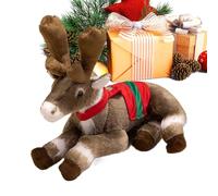 Renna di Peluche - Simpatico Peluche natalizio, realistico Giocattolo a Forma di Cervo per la decorazione Della CASA, soggiorno, Camera da, divano, cameretta, ufficio, ingresso, Auto, Regalo