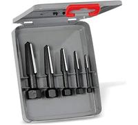 Rennsteig 9R 471 901 Juego de 3 extractores de tornillos doble filo en caja de metal, tamaño 1 - 5, Negro