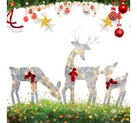 Reno de Navidad al aire libre con luces | Decoración de exhibición de hierro impermeable, Navidad al aire libre iluminado | for Family Friends Home Patio Garden Parties Holiday Outside Lawn