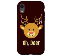 Reno de Navidad Rudolph Ciervo Cuernos Oh Querido Divertido Lindo Carcasa para iPhone XR