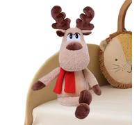 Reno de Navidad Suave - Peluche de 50 cm con Bufanda, Acento Festivo de la casa, Juguete Decorativo | Linda Figura de Reno de Peluche Ideal para el Suelo del sofá de la Posada