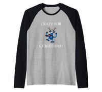 Reno Divertido Crazy For Christmas Camiseta Manga Raglan