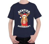 Reno fue agotado caballo Santa Claus niños camiseta, azul marino, 152