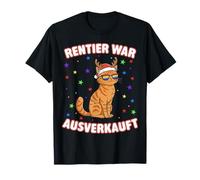 Reno Guerra Agotado Navidad Gato Divertido Diseño Camiseta