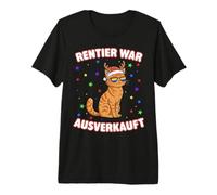 Reno Guerra Agotado Navidad Gato Divertido Diseño Camiseta Premium